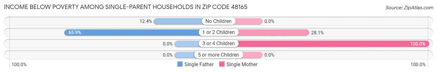 Income Below Poverty Among Single-Parent Households in Zip Code 48165