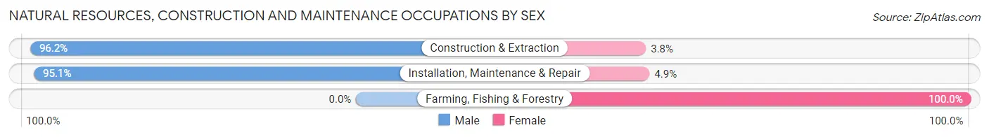 Natural Resources, Construction and Maintenance Occupations by Sex in Zip Code 48186