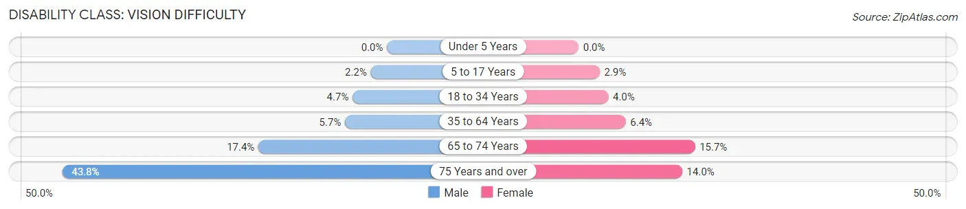 Disability in Zip Code 48210: <span>Vision Difficulty</span>