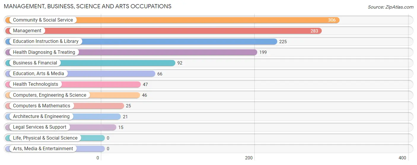 Management, Business, Science and Arts Occupations in Zip Code 48213