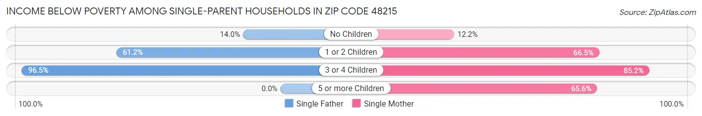 Income Below Poverty Among Single-Parent Households in Zip Code 48215