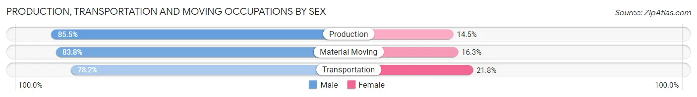 Production, Transportation and Moving Occupations by Sex in Zip Code 48371
