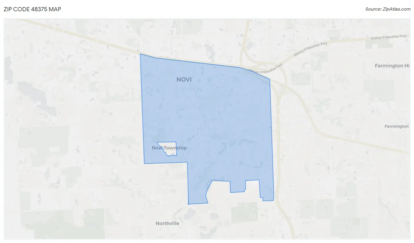 Zip Code 48375 Map