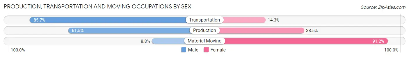 Production, Transportation and Moving Occupations by Sex in Zip Code 48435