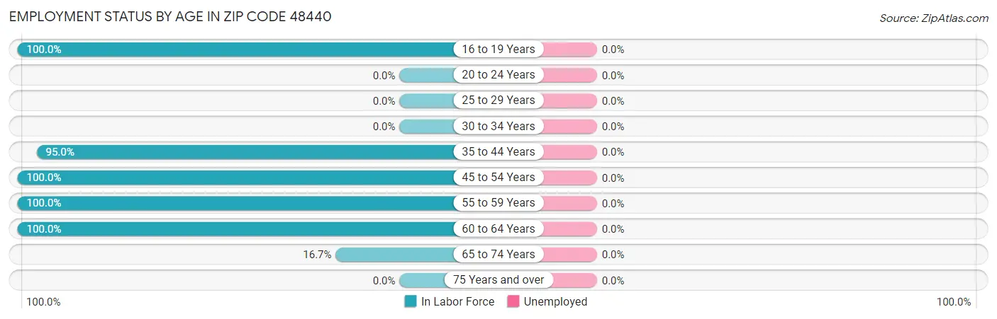 Employment Status by Age in Zip Code 48440
