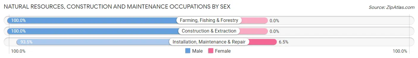 Natural Resources, Construction and Maintenance Occupations by Sex in Zip Code 48455