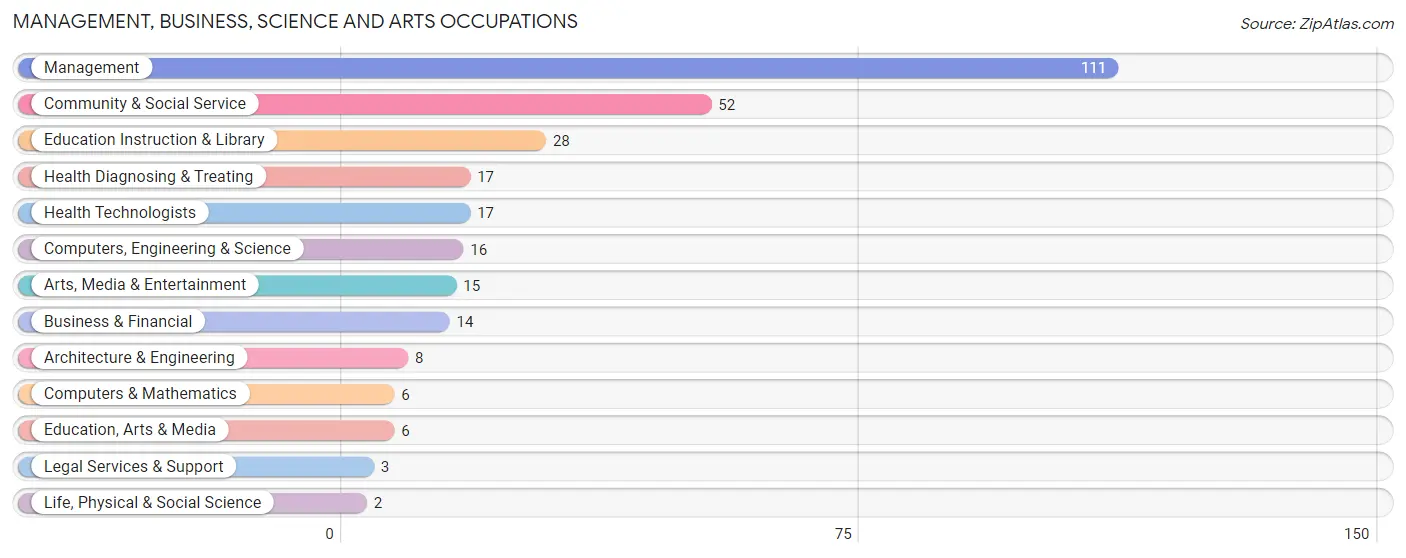 Management, Business, Science and Arts Occupations in Zip Code 48464