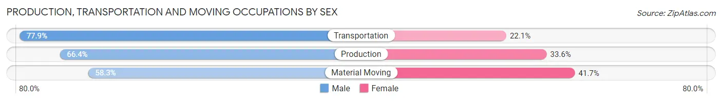 Production, Transportation and Moving Occupations by Sex in Zip Code 48503
