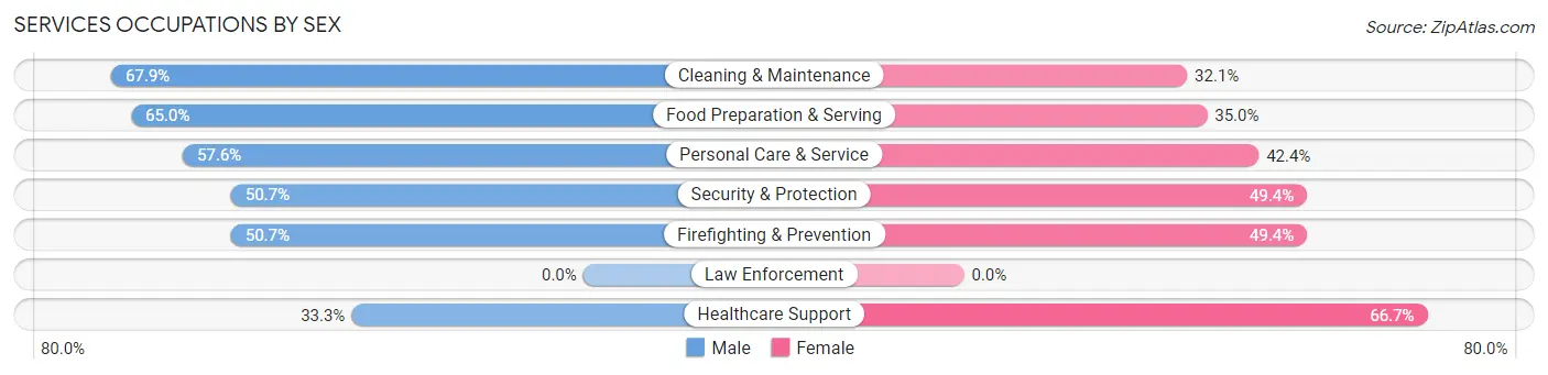 Services Occupations by Sex in Zip Code 48503