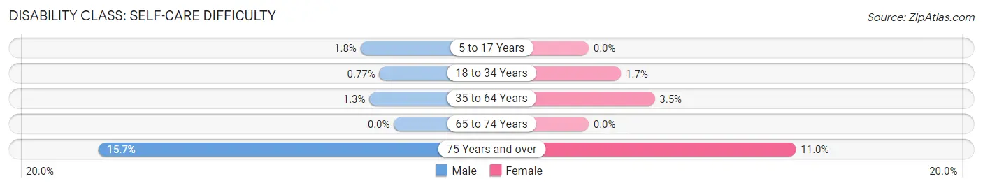 Disability in Zip Code 48509: <span>Self-Care Difficulty</span>