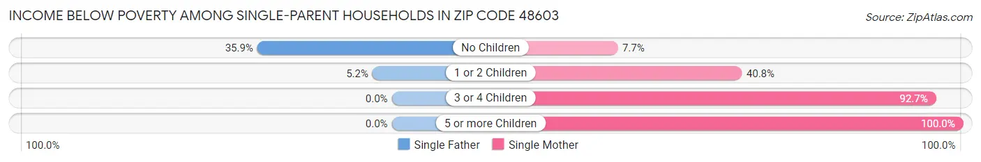 Income Below Poverty Among Single-Parent Households in Zip Code 48603