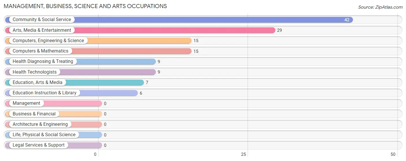 Management, Business, Science and Arts Occupations in Zip Code 48636