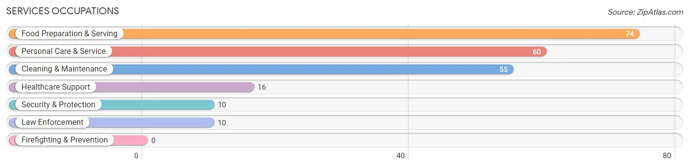 Services Occupations in Zip Code 48656