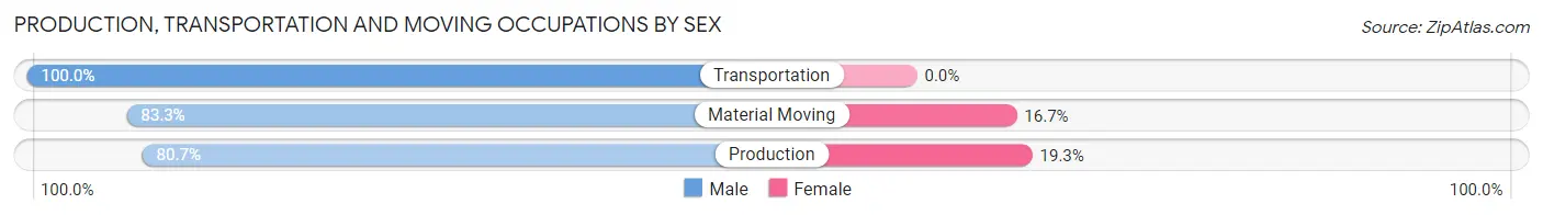 Production, Transportation and Moving Occupations by Sex in Zip Code 48701
