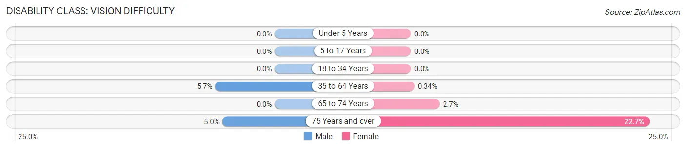 Disability in Zip Code 48729: <span>Vision Difficulty</span>