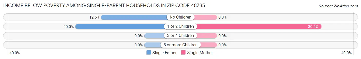 Income Below Poverty Among Single-Parent Households in Zip Code 48735