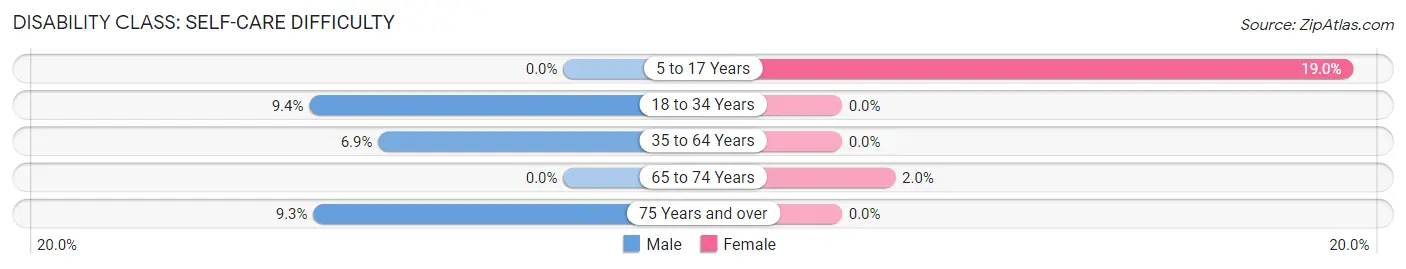 Disability in Zip Code 48737: <span>Self-Care Difficulty</span>