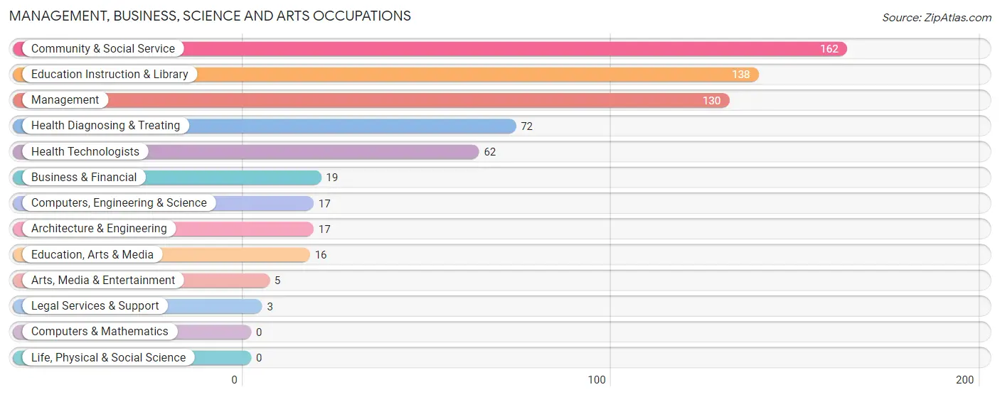 Management, Business, Science and Arts Occupations in Zip Code 48744