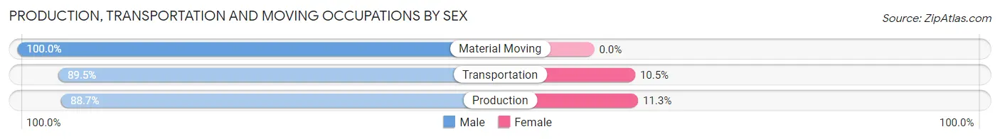 Production, Transportation and Moving Occupations by Sex in Zip Code 48745