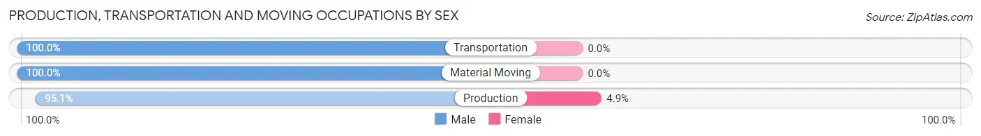 Production, Transportation and Moving Occupations by Sex in Zip Code 48762