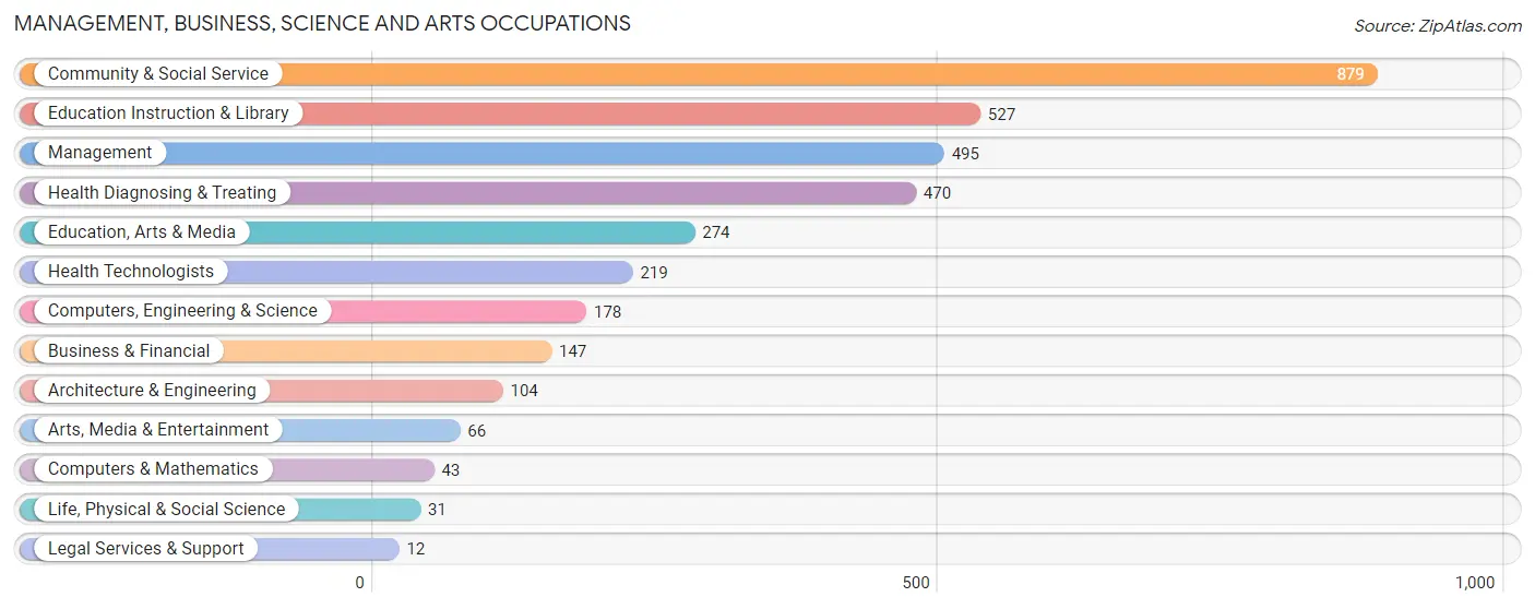 Management, Business, Science and Arts Occupations in Zip Code 48801