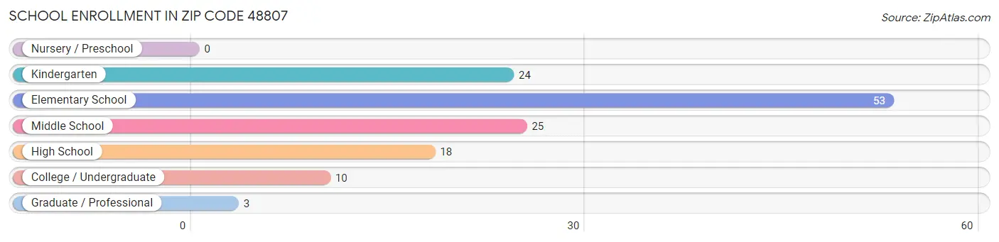 School Enrollment in Zip Code 48807