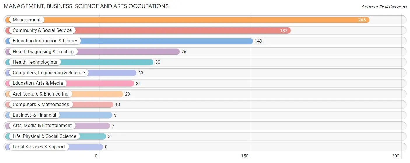 Management, Business, Science and Arts Occupations in Zip Code 48811