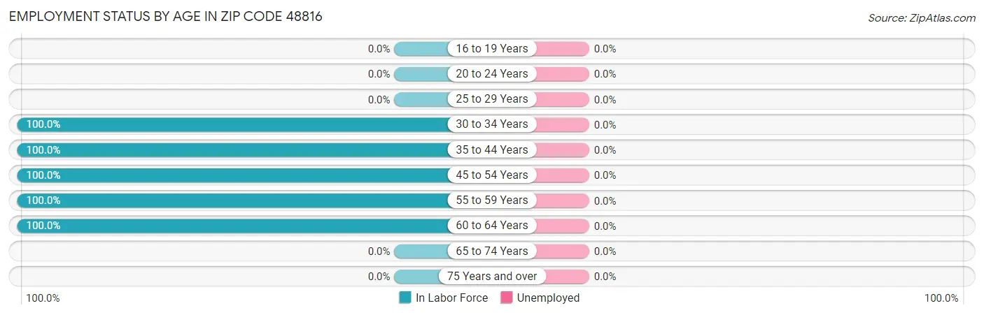 Employment Status by Age in Zip Code 48816
