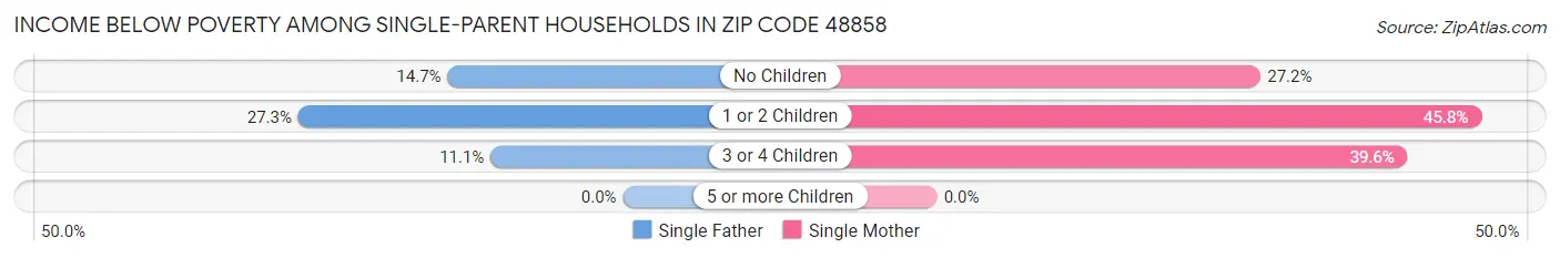 Income Below Poverty Among Single-Parent Households in Zip Code 48858