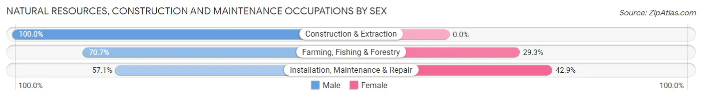 Natural Resources, Construction and Maintenance Occupations by Sex in Zip Code 48865