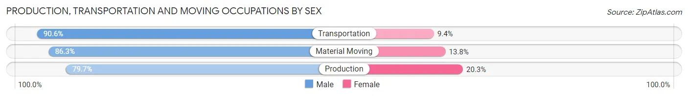 Production, Transportation and Moving Occupations by Sex in Zip Code 48893