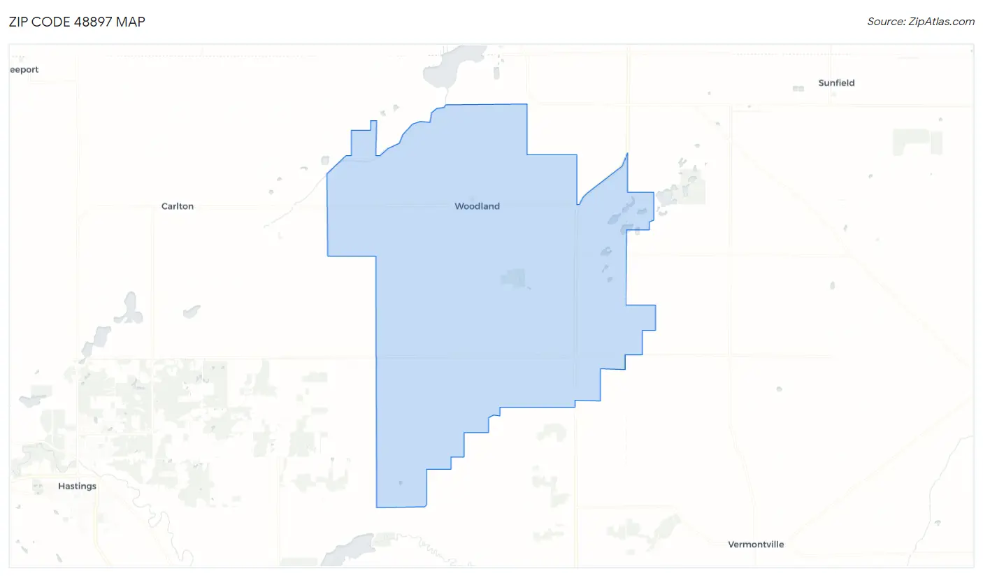 Zip Code 48897 Map