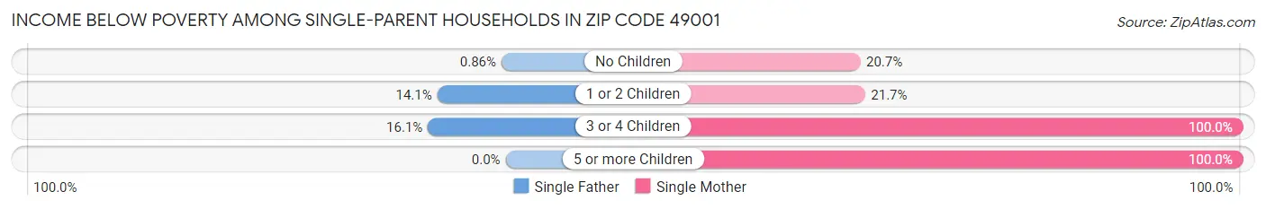Income Below Poverty Among Single-Parent Households in Zip Code 49001