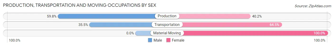 Production, Transportation and Moving Occupations by Sex in Zip Code 49043