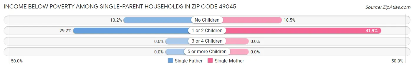 Income Below Poverty Among Single-Parent Households in Zip Code 49045