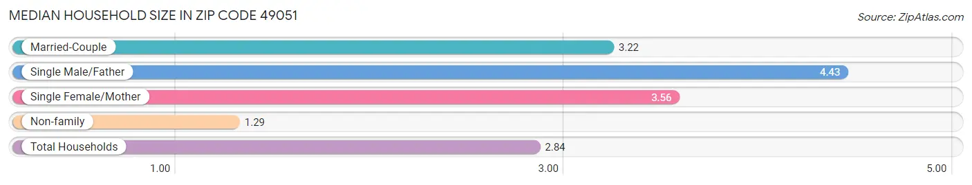 Median Household Size in Zip Code 49051