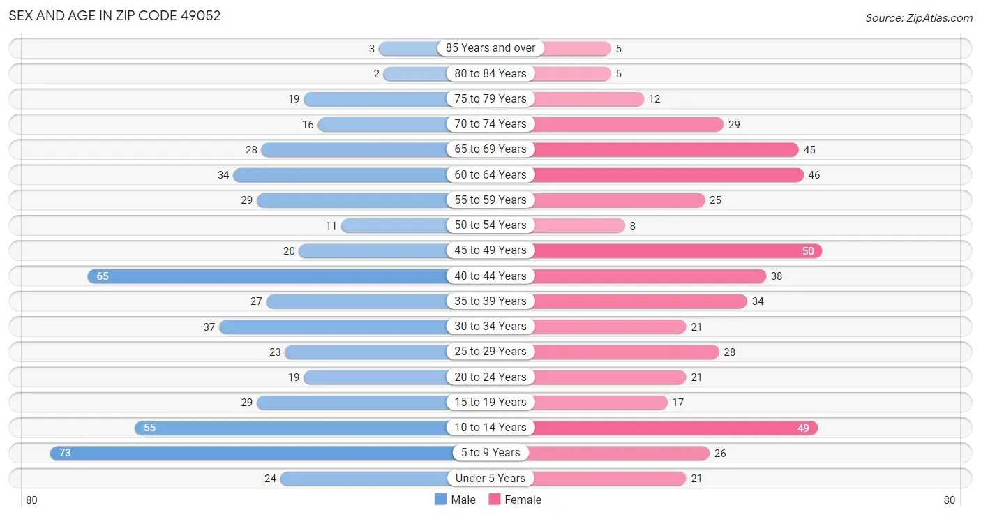 Sex and Age in Zip Code 49052