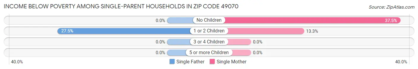 Income Below Poverty Among Single-Parent Households in Zip Code 49070
