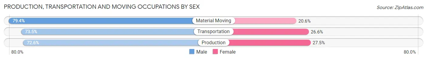 Production, Transportation and Moving Occupations by Sex in Zip Code 49082