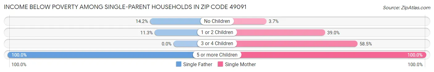 Income Below Poverty Among Single-Parent Households in Zip Code 49091