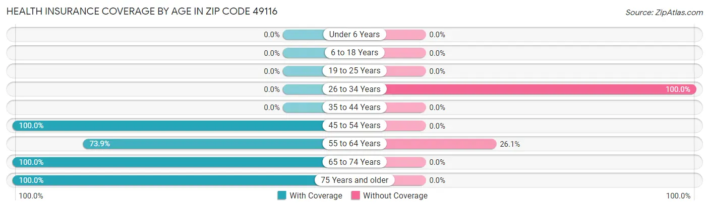 Health Insurance Coverage by Age in Zip Code 49116