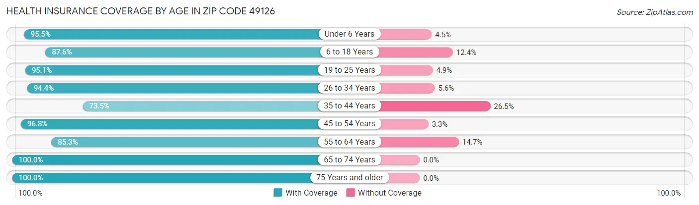 Health Insurance Coverage by Age in Zip Code 49126