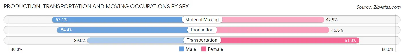 Production, Transportation and Moving Occupations by Sex in Zip Code 49130