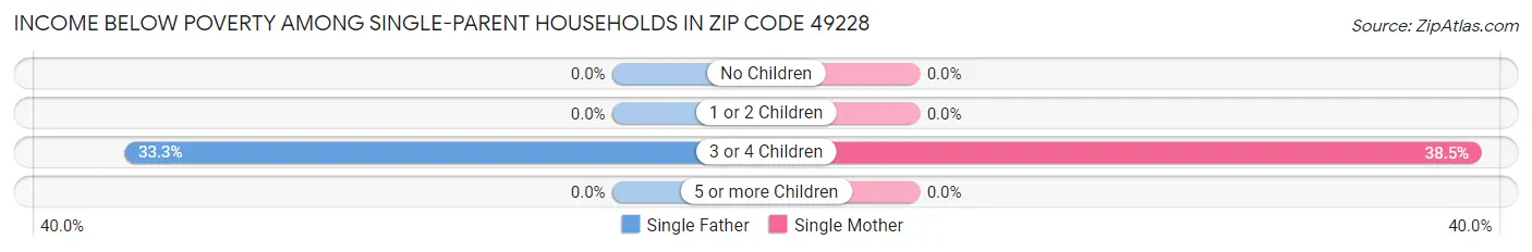 Income Below Poverty Among Single-Parent Households in Zip Code 49228