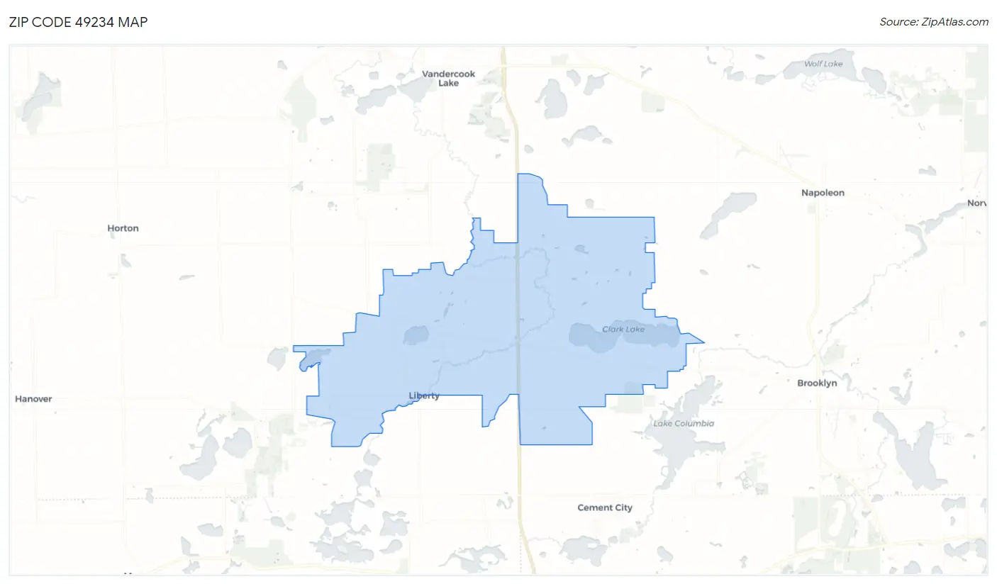 Zip Code 49234 Map