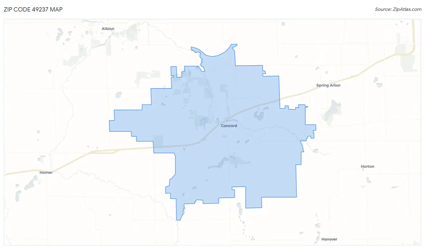 Zip Code 49237 Map