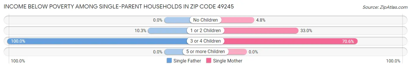 Income Below Poverty Among Single-Parent Households in Zip Code 49245