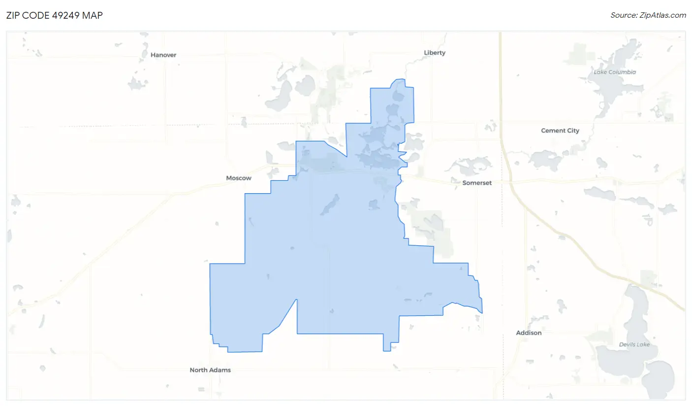 Zip Code 49249 Map