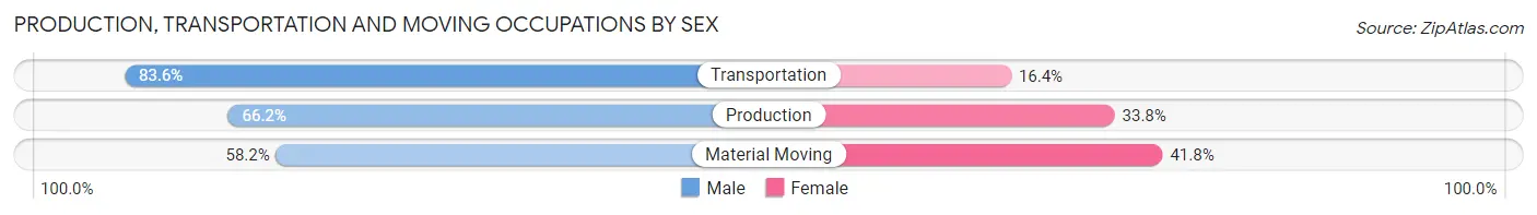 Production, Transportation and Moving Occupations by Sex in Zip Code 49251