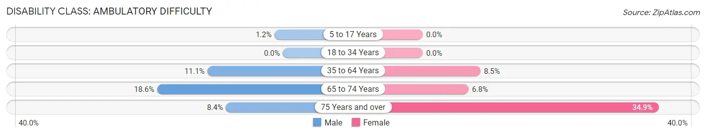 Disability in Zip Code 49252: <span>Ambulatory Difficulty</span>